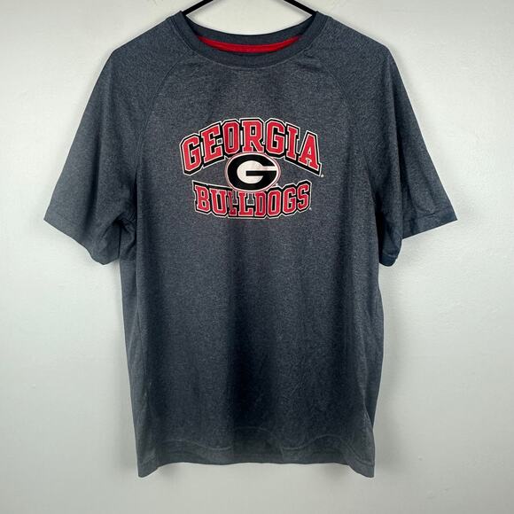 Champion Mens Georgia Bulldogs Logo College Crewneck Heather Grey T-Shirt Medium - Picture 1 of 11